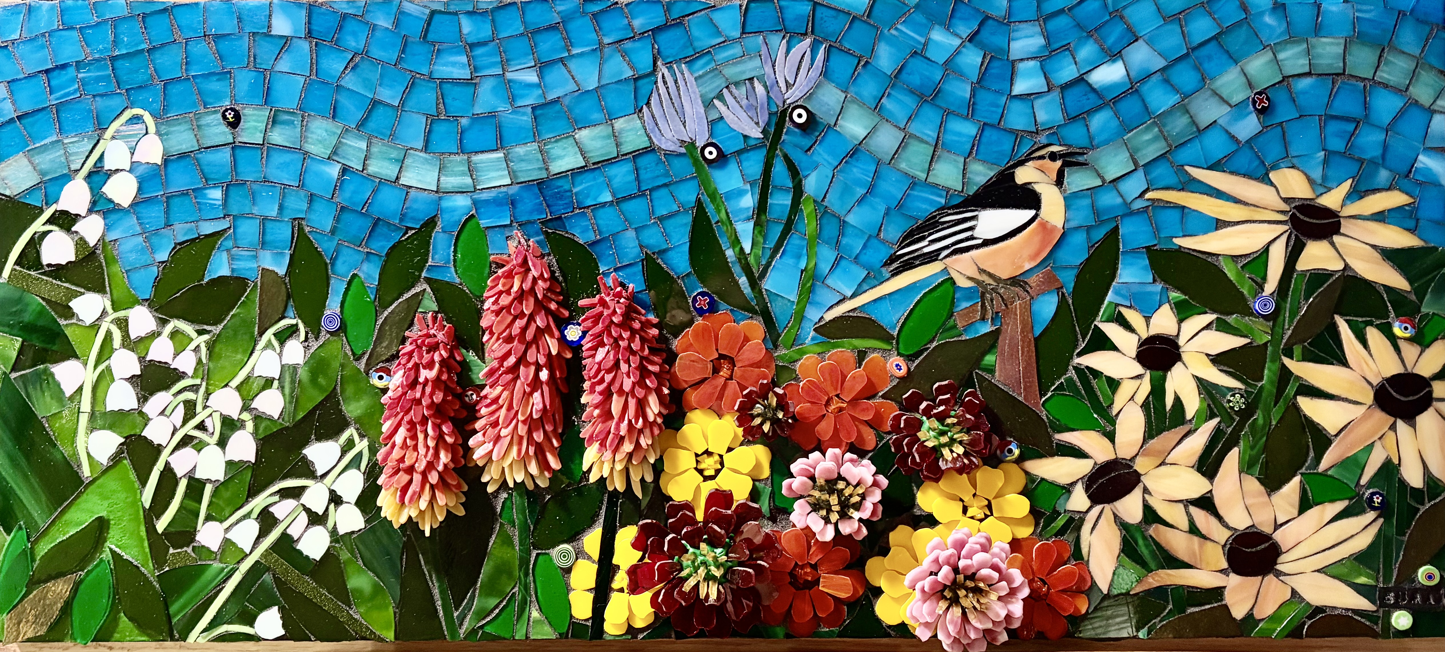 Red Hot Pokers and Zinnias